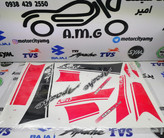 ارم (برچسب) استیکر کامل بدنه موتور آپاچی 160 رنگ قرمز مشکی